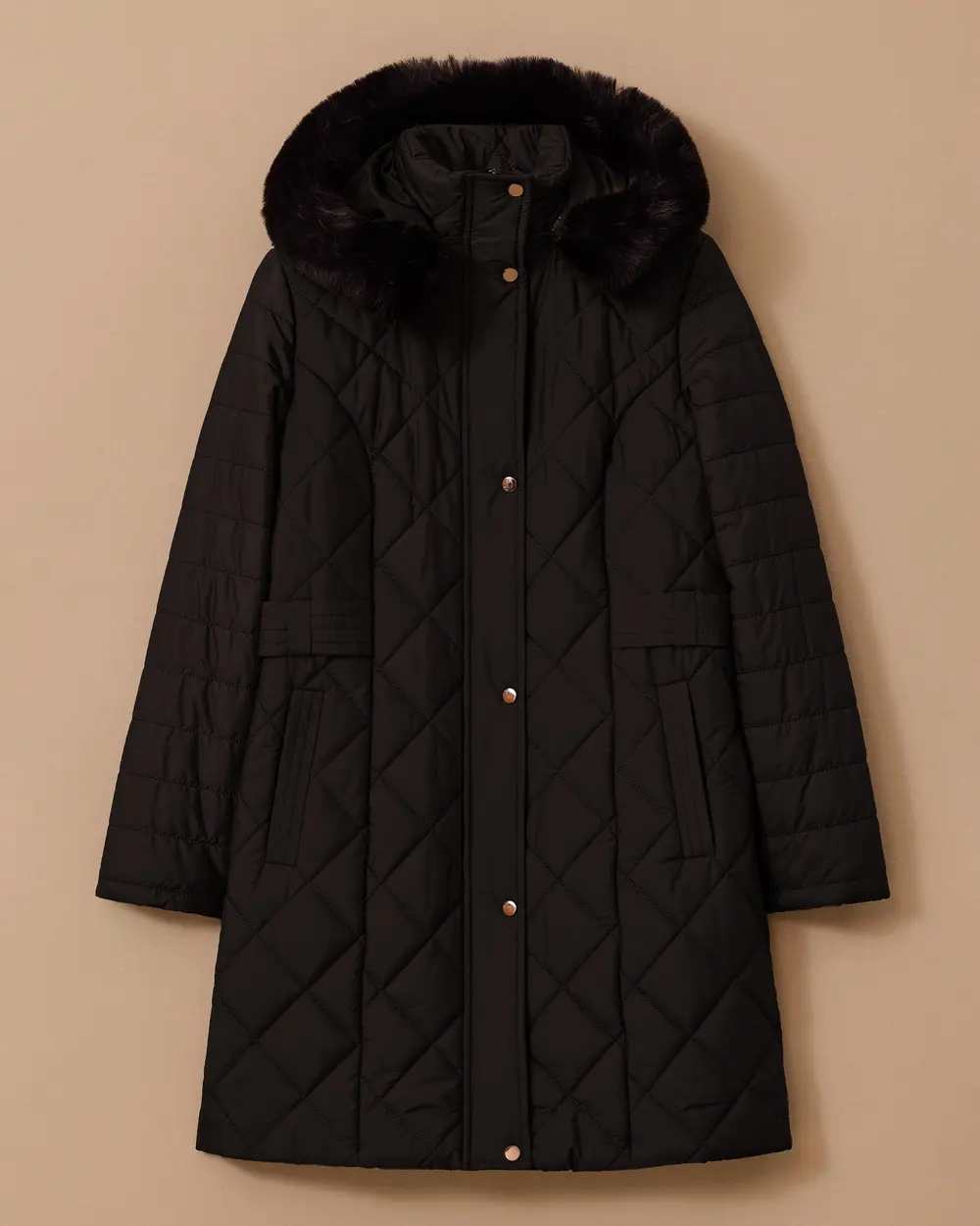 Quilted Anorak Coat with Hood