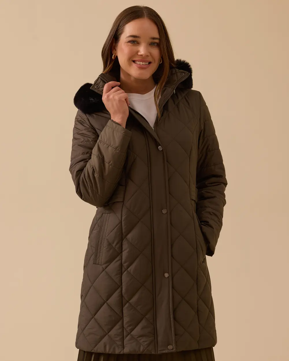 Kapüşonlu Kapitone Anorak Kaban