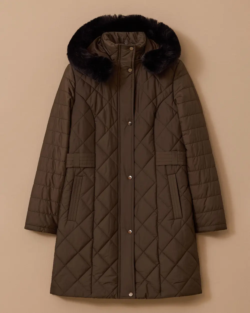 Kapüşonlu Kapitone Anorak Kaban