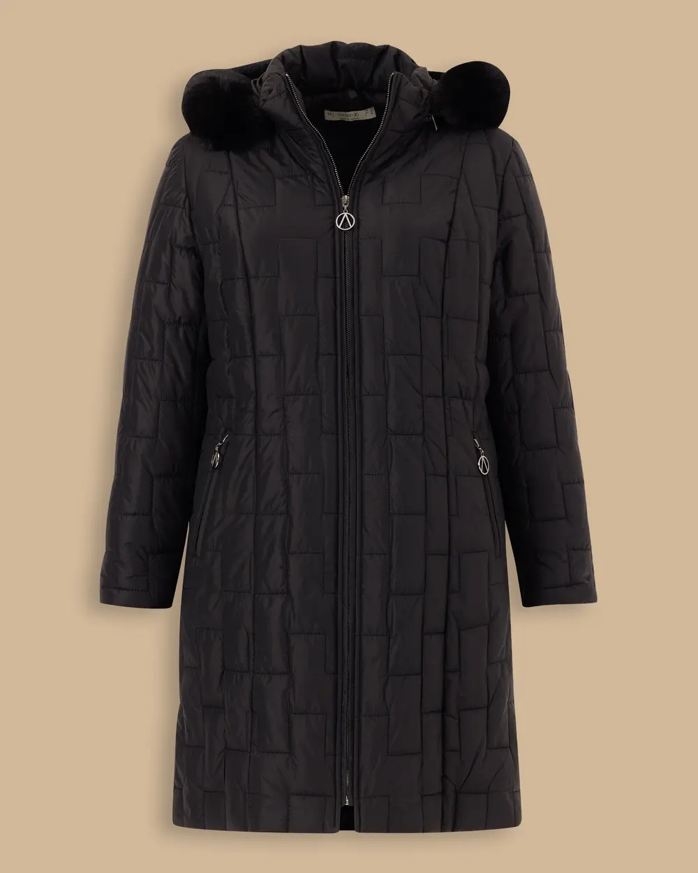 Büyük Beden Kapüşonlu Şişme Anorak Kaban