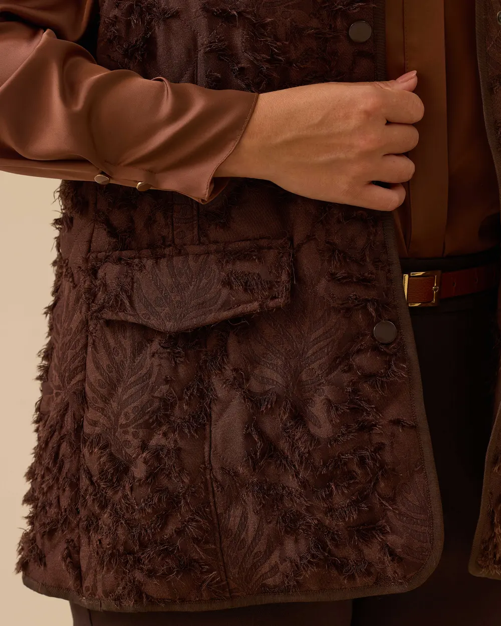 Büyük Beden Dokulu Anorak Yelek