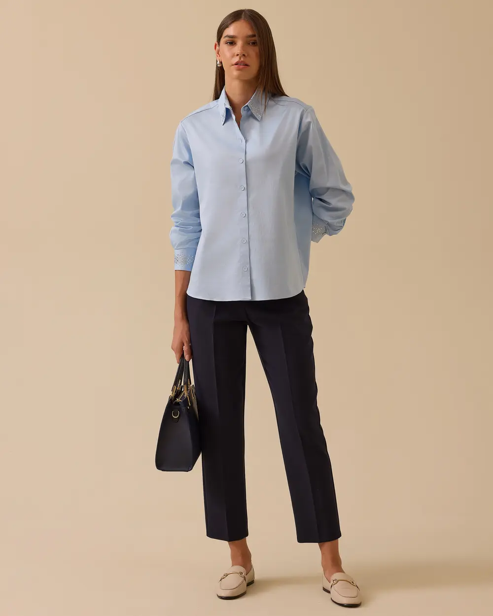 Stone Detailed Buttoned Shirt