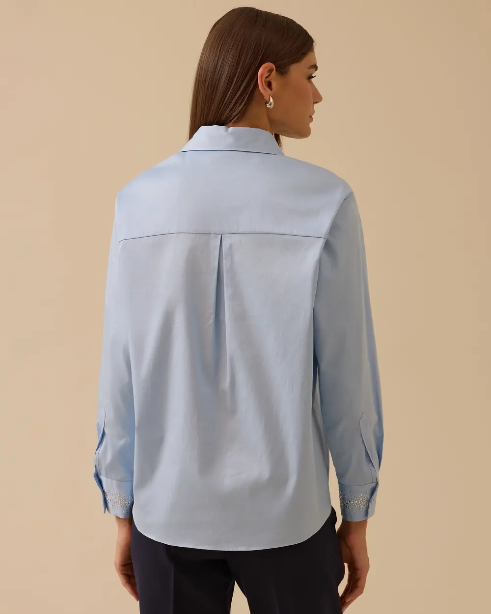 Stone Detailed Buttoned Shirt