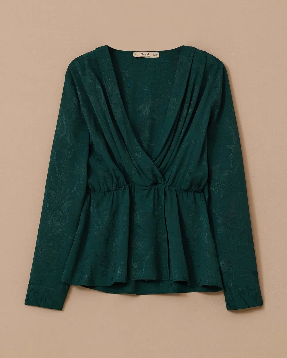Patterned Double-breasted Waist Detailed Blouse