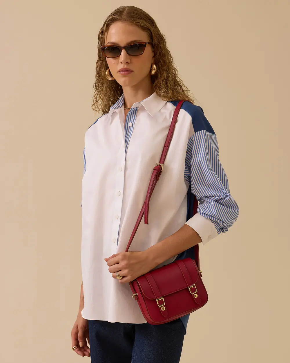 Buttoned Shirt with Line Detail