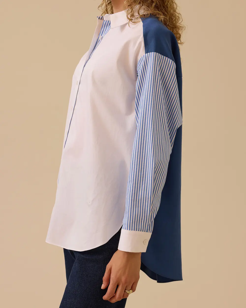 Buttoned Shirt with Line Detail