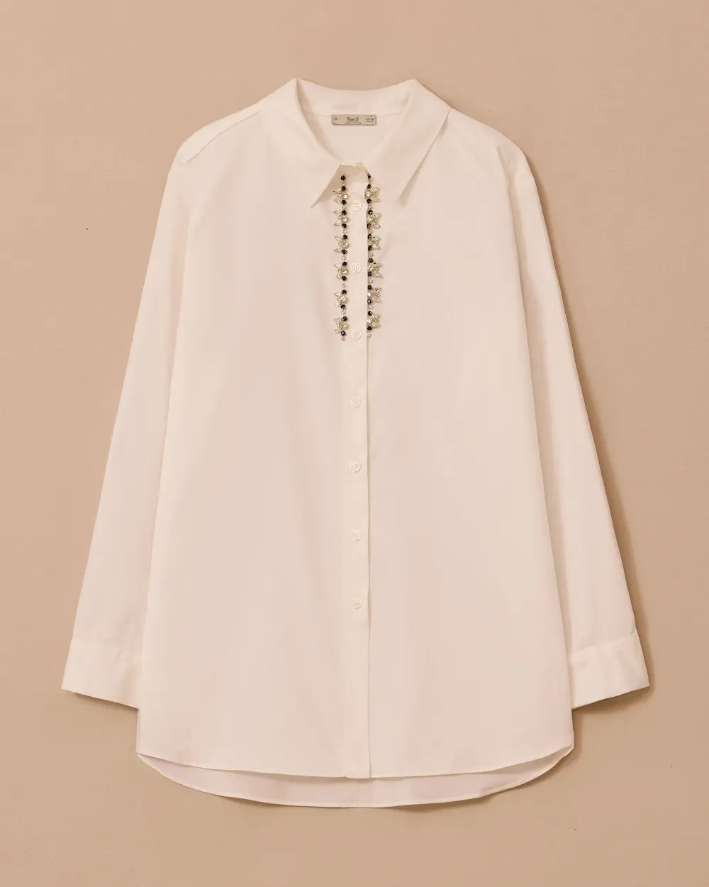 Taş İşlemeli Klasik Gömlek