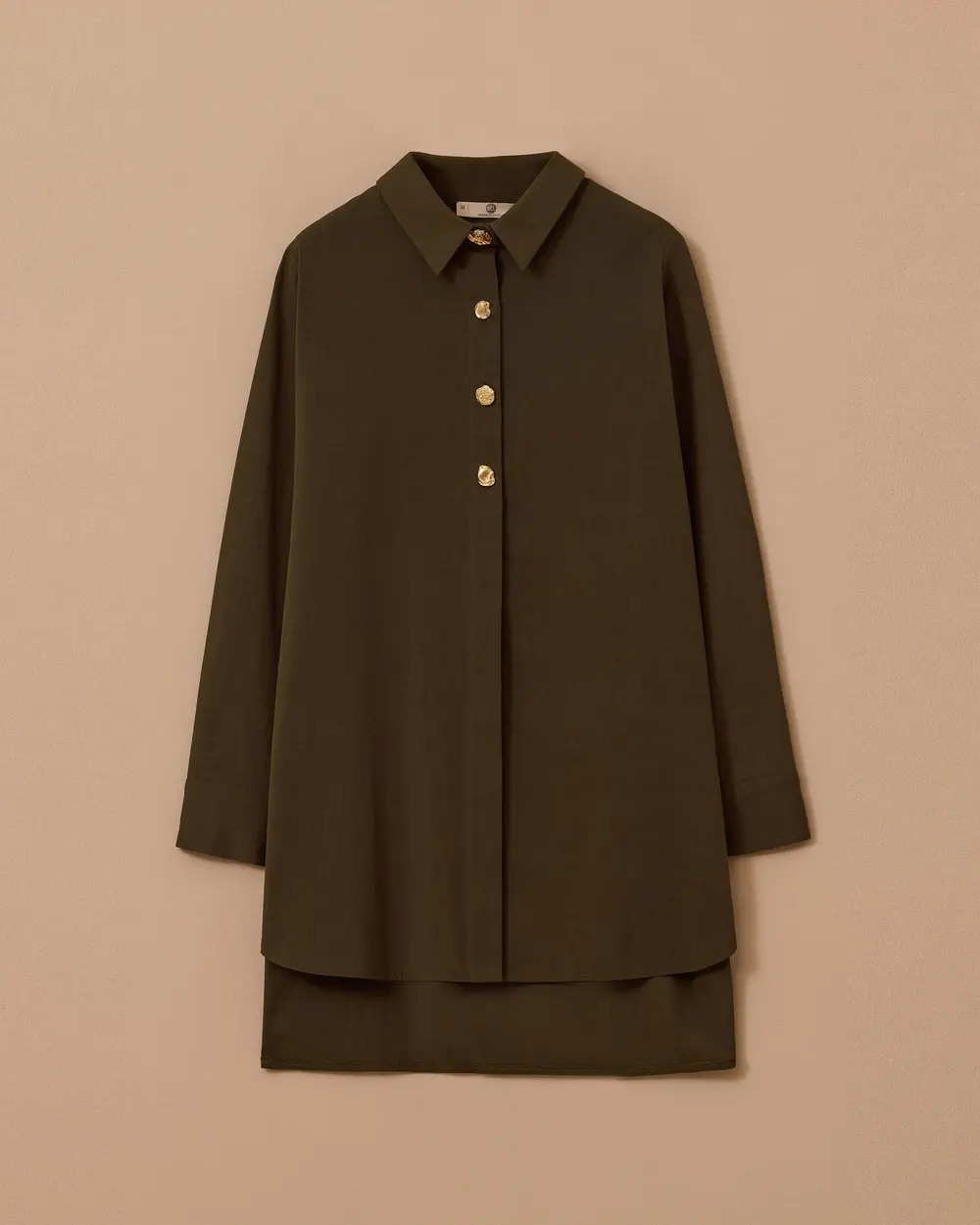 Asymmetric Cut Button Detailed Shirt