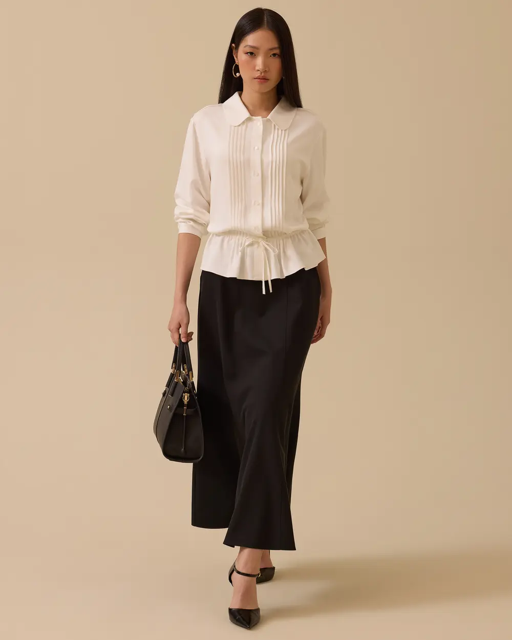 Büzgü Detaylı Pileli Gömlek