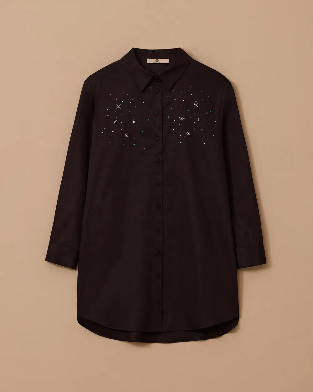 Taş Detaylı Uzun Gömlek
