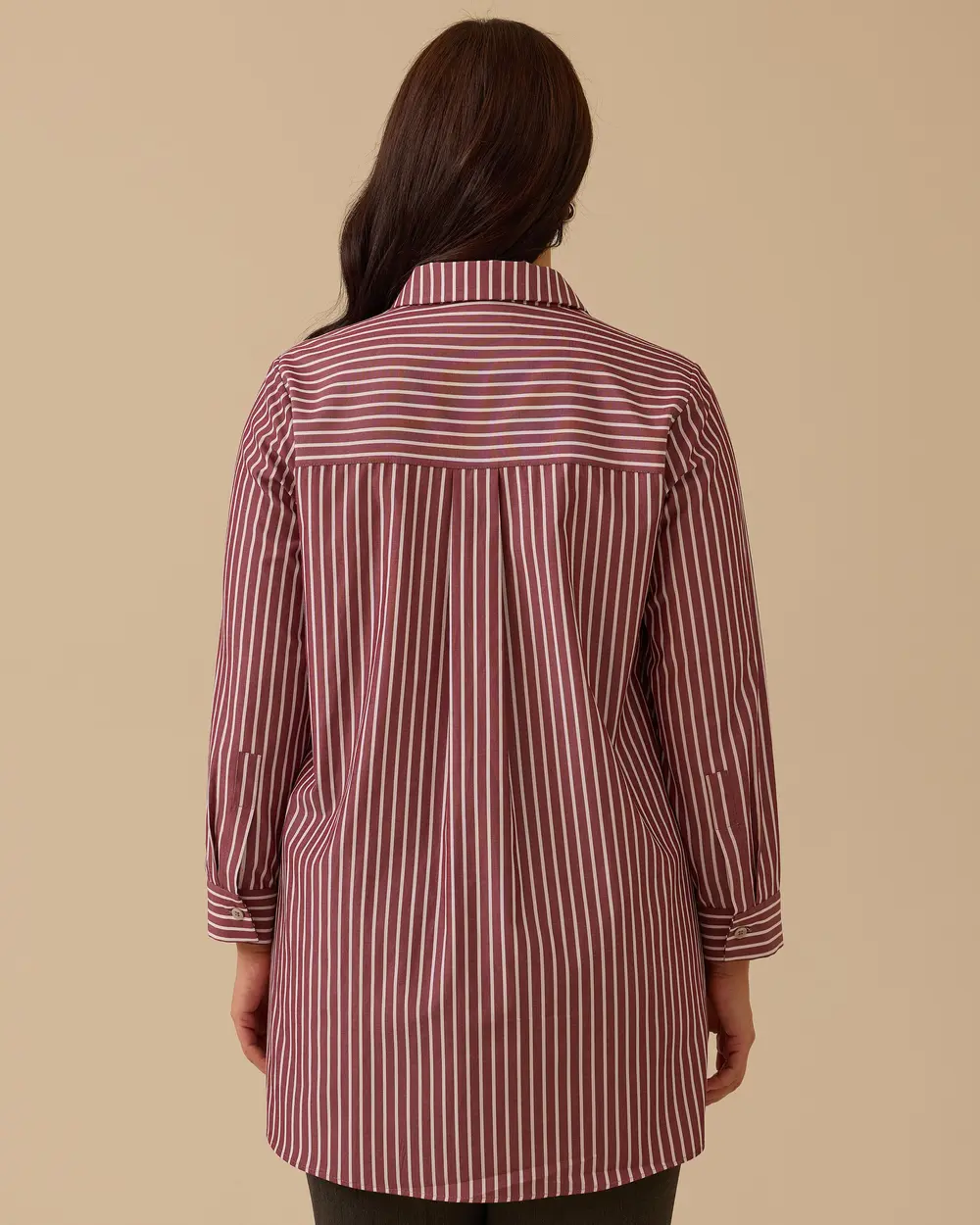 Büyük Beden Çizgili Gömlek