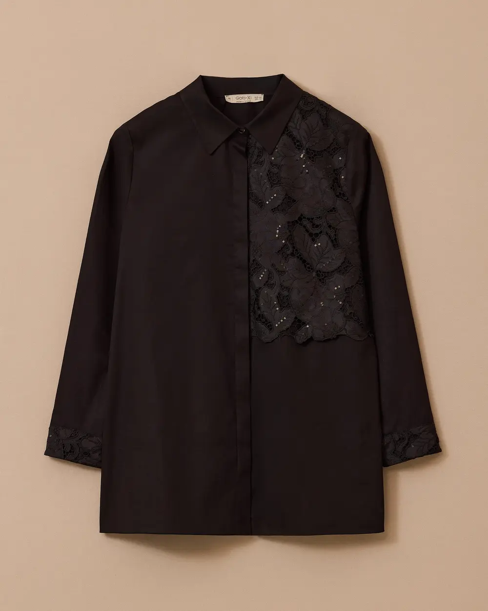 Büyük Beden Dantel Detaylı Gömlek