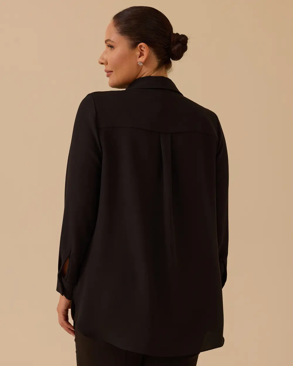 Büyük Beden Taş Detaylı Gömlek