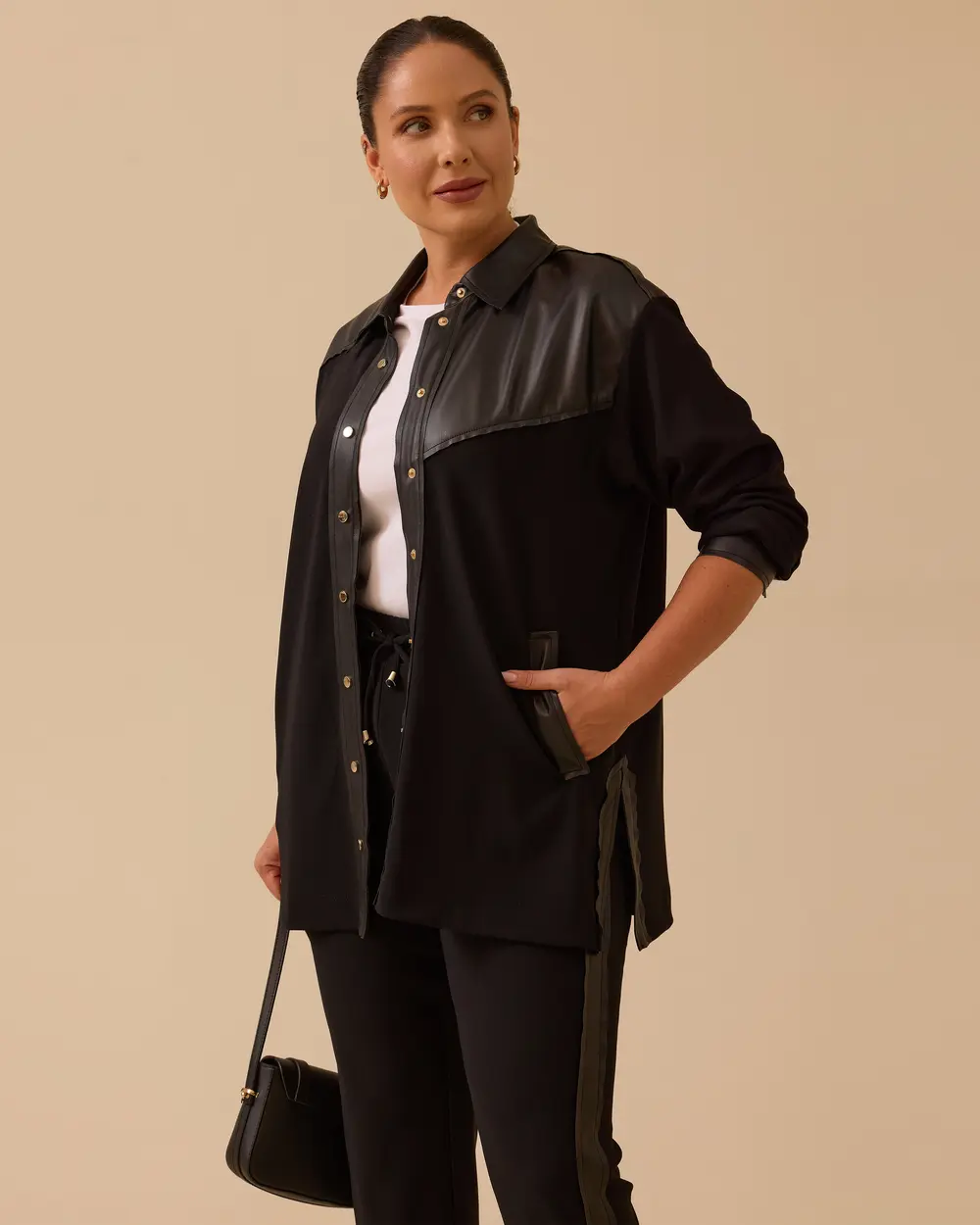 Büyük Beden Fitilli Cepli Gömlek