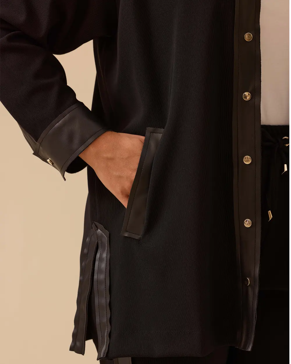 Büyük Beden Fitilli Cepli Gömlek