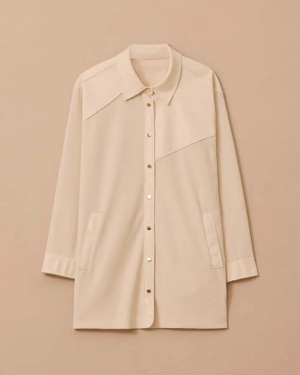 Büyük Beden Fitilli Cepli Gömlek