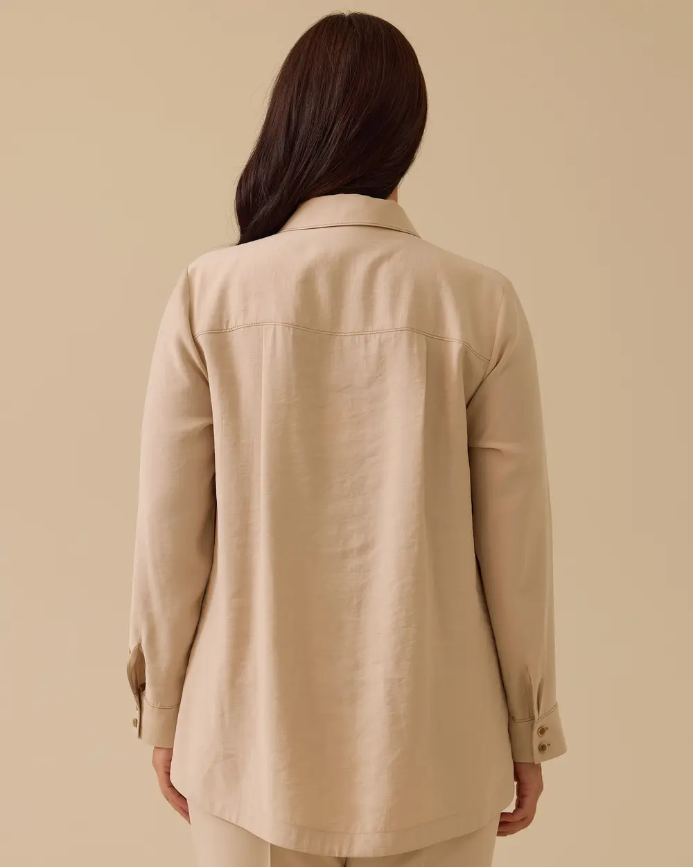 Büyük Beden Tek Cep Detaylı Gömlek