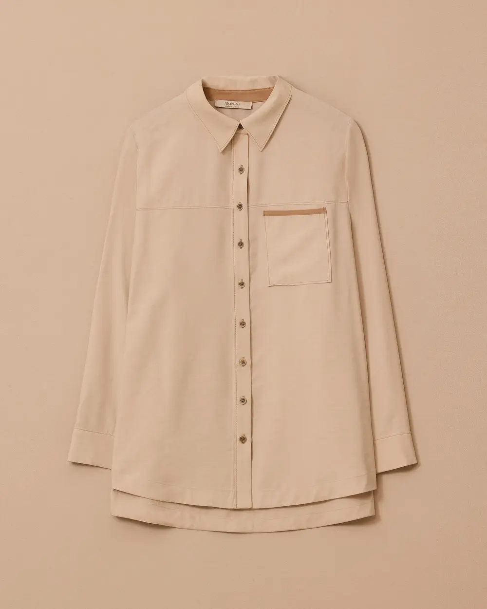 Büyük Beden Tek Cep Detaylı Gömlek