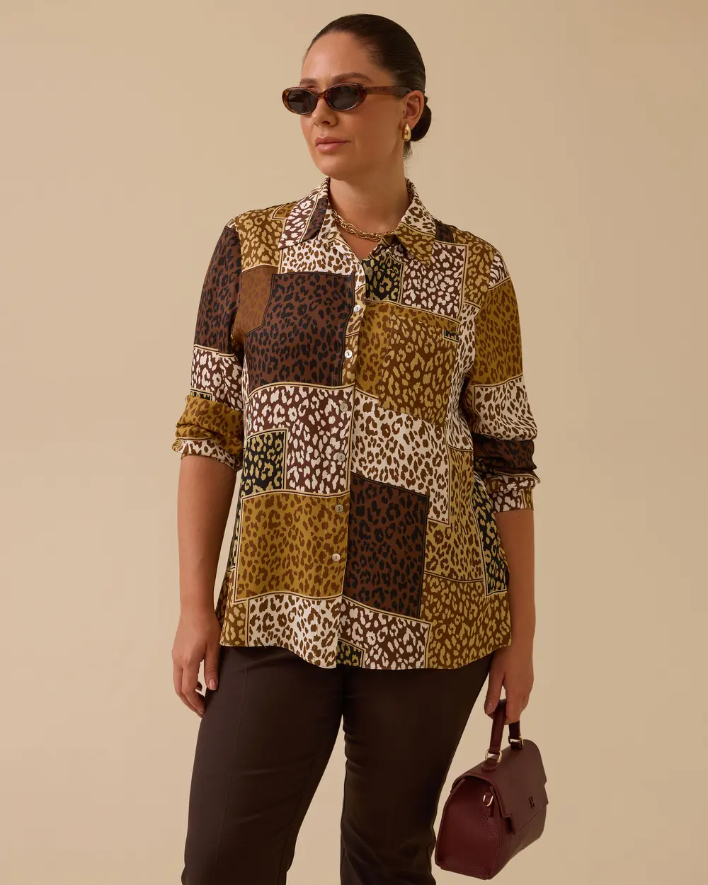 Büyük Beden Desenli Gömlek