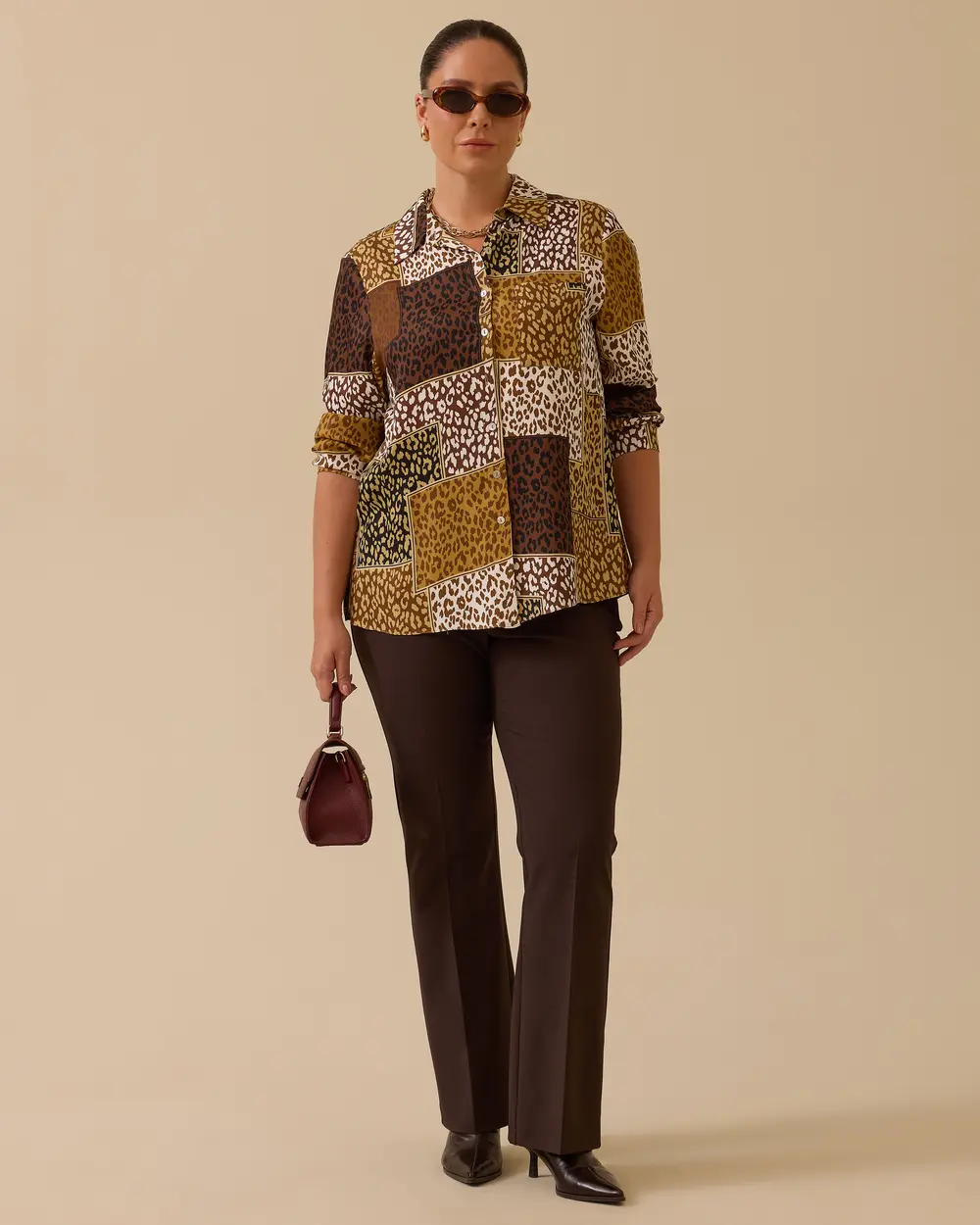 Plus Size Patterned Shirt