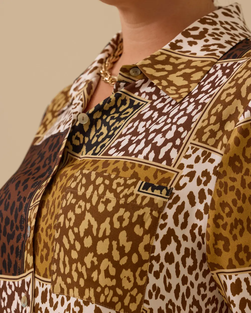 Plus Size Patterned Shirt