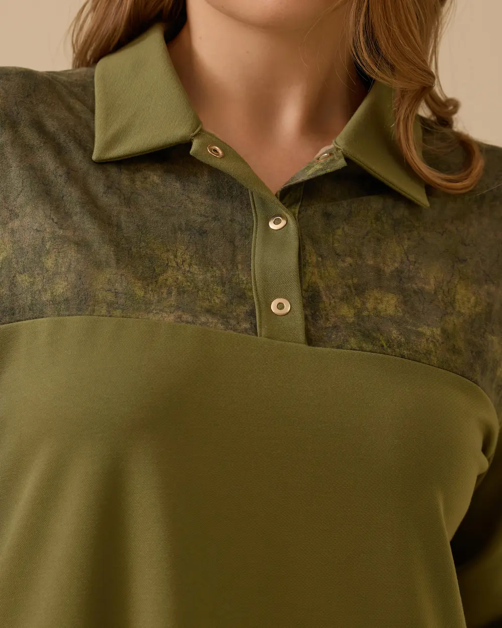 Büyük Beden Desen Detaylı Gömlek