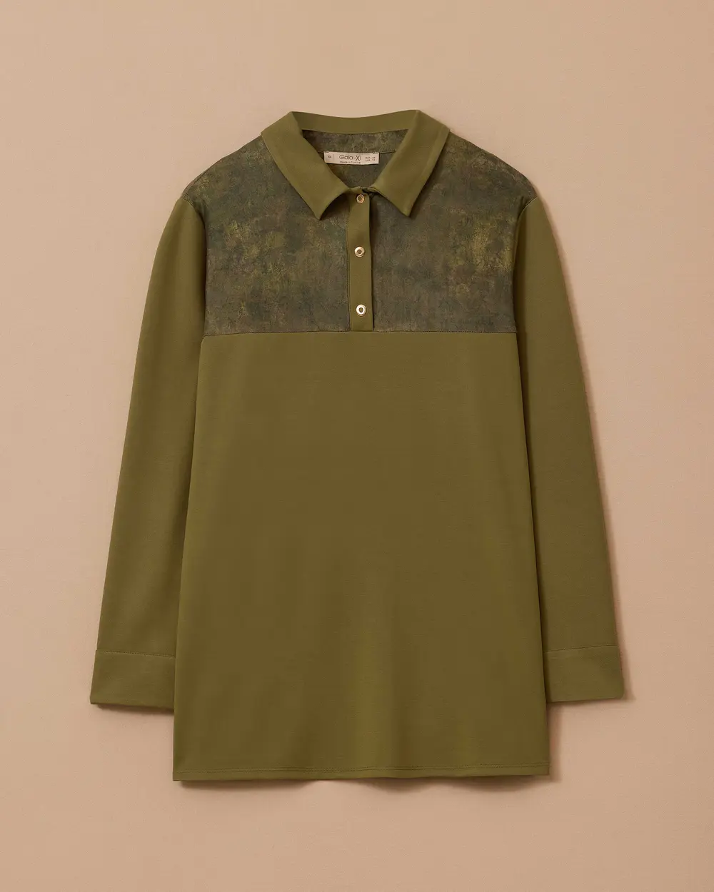 Büyük Beden Desen Detaylı Gömlek