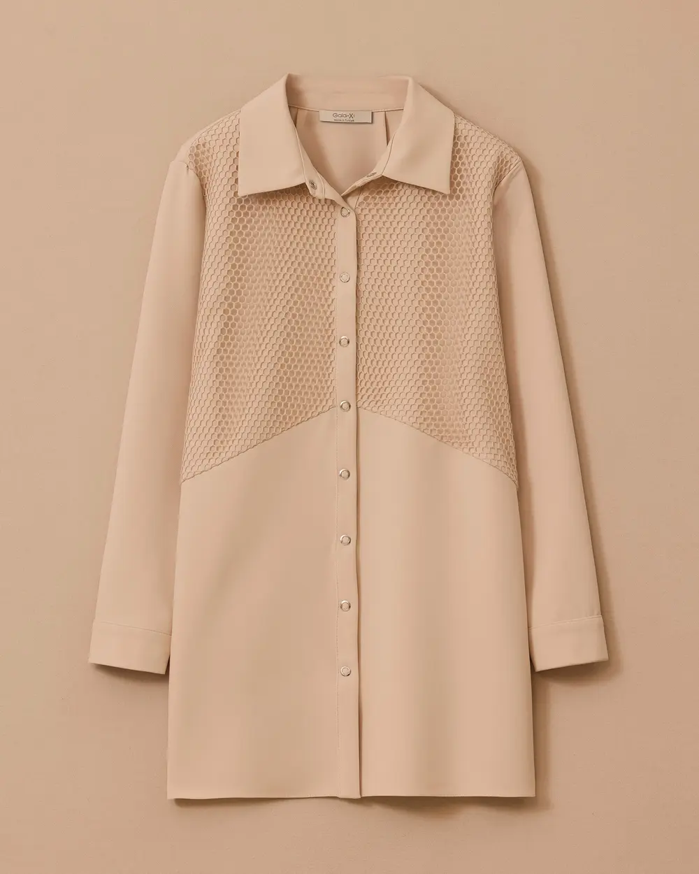 Plus Size Mesh Detailed Shirt