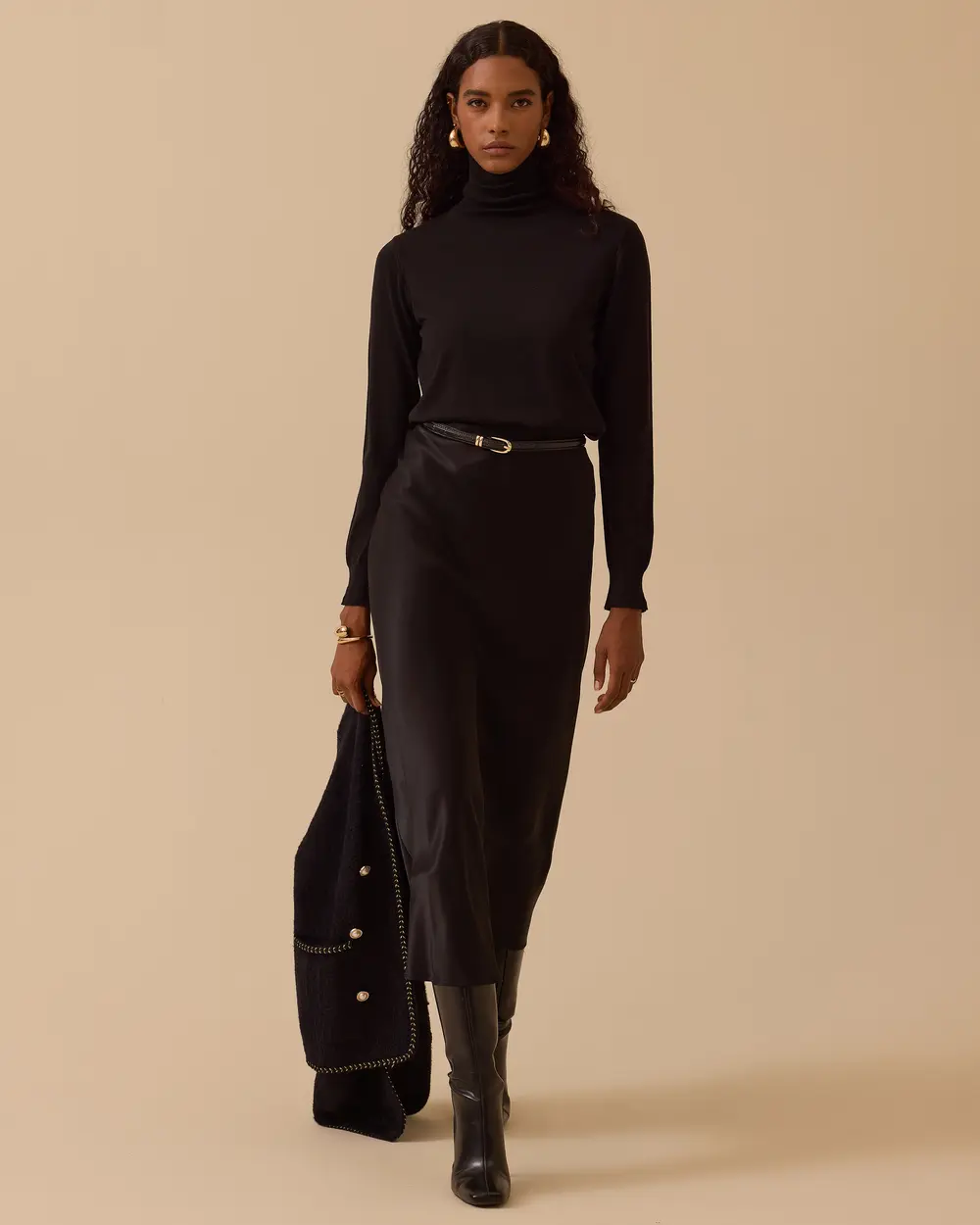 Düz Kesim Saten Etek