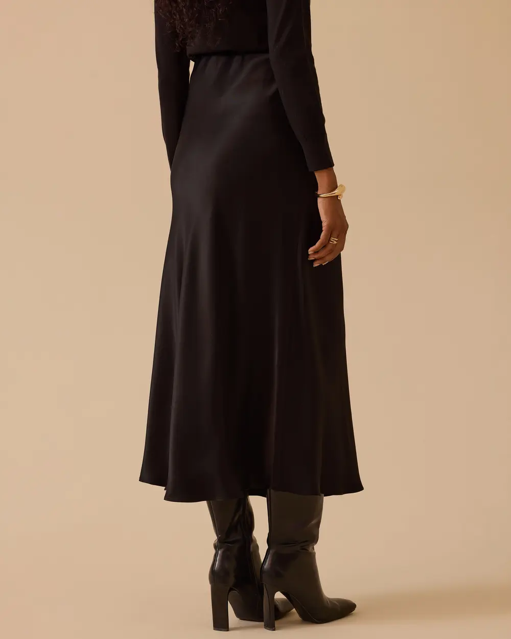 Düz Kesim Saten Etek