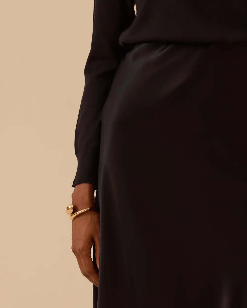 Düz Kesim Saten Etek