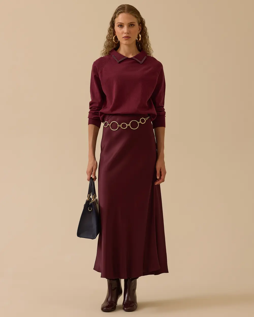 Düz Kesim Saten Etek