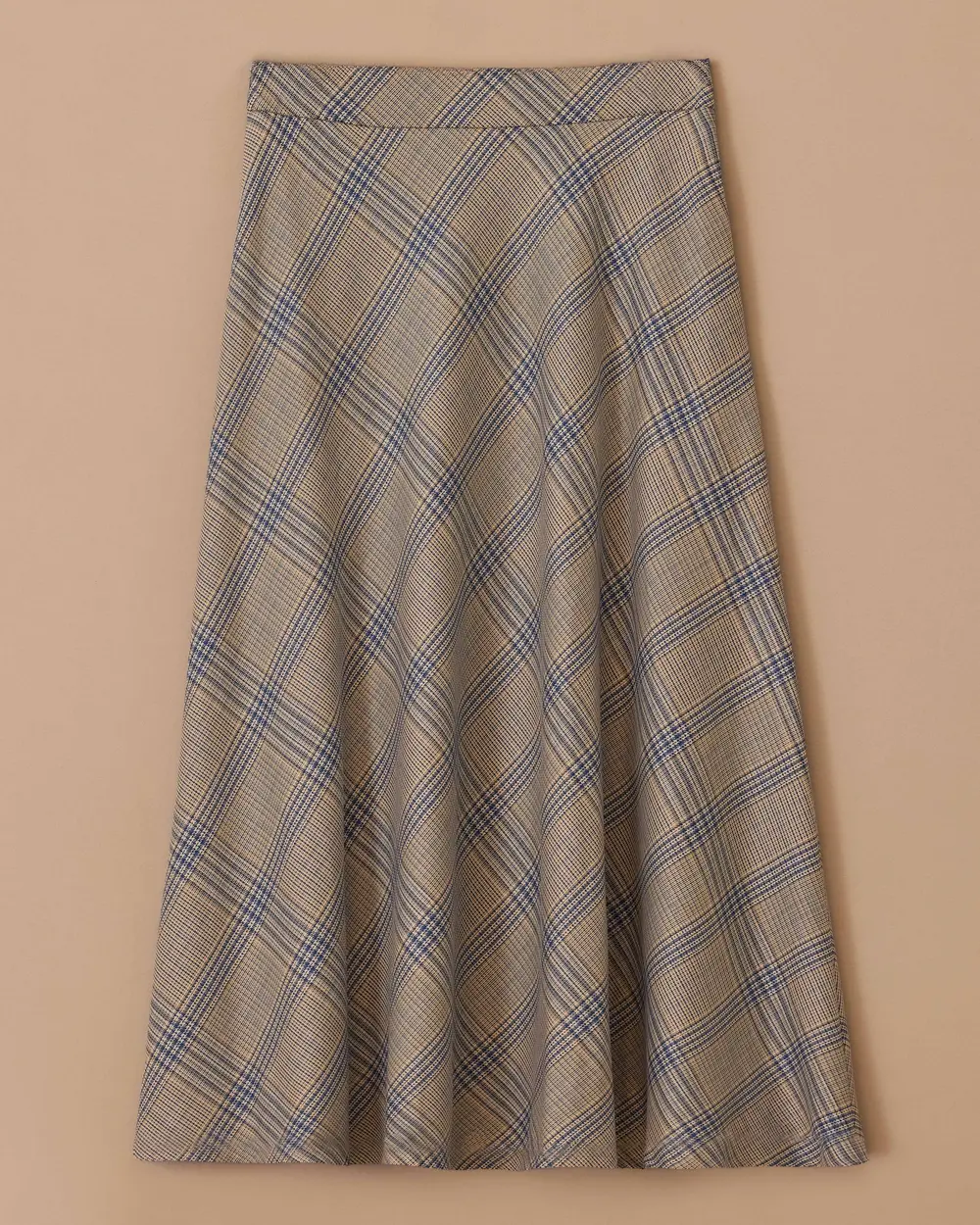 Plaid Patterned Flared Skirt
