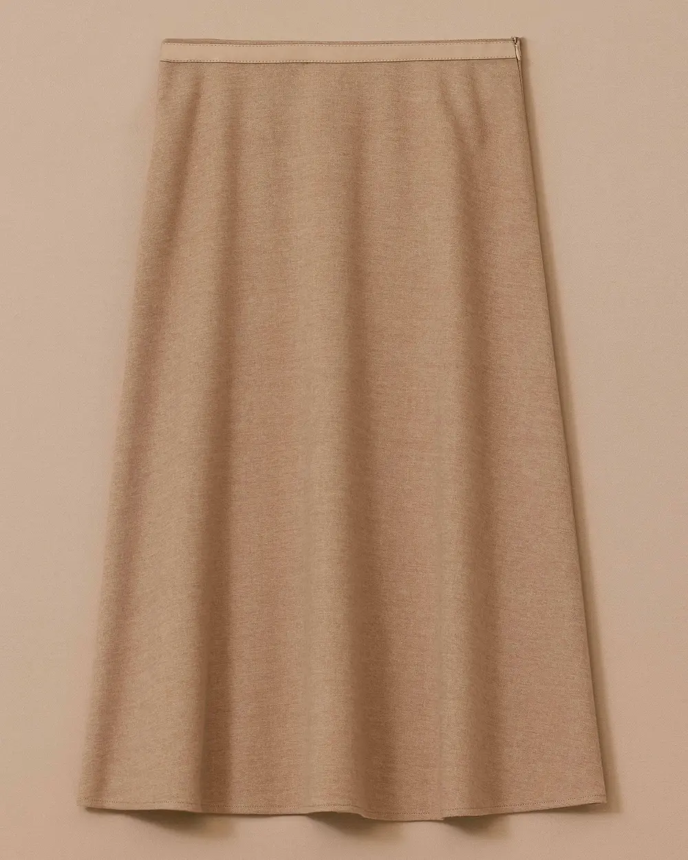 Suni Deri Biyeli Midi Etek