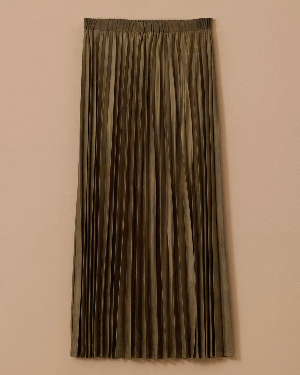 Desenli Pliseli Süet Etek