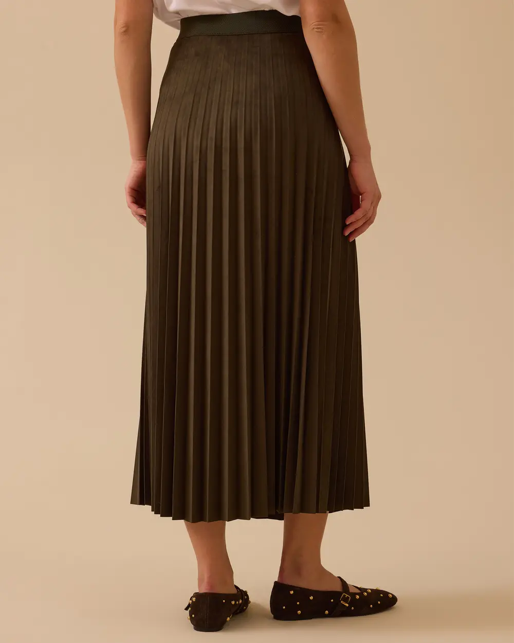 Pliseli Süet Etek