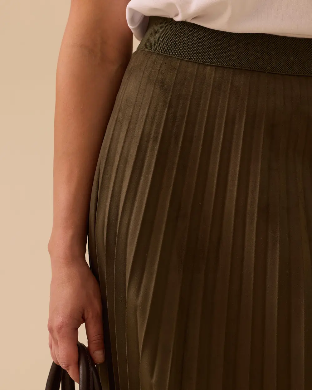 Pliseli Süet Etek