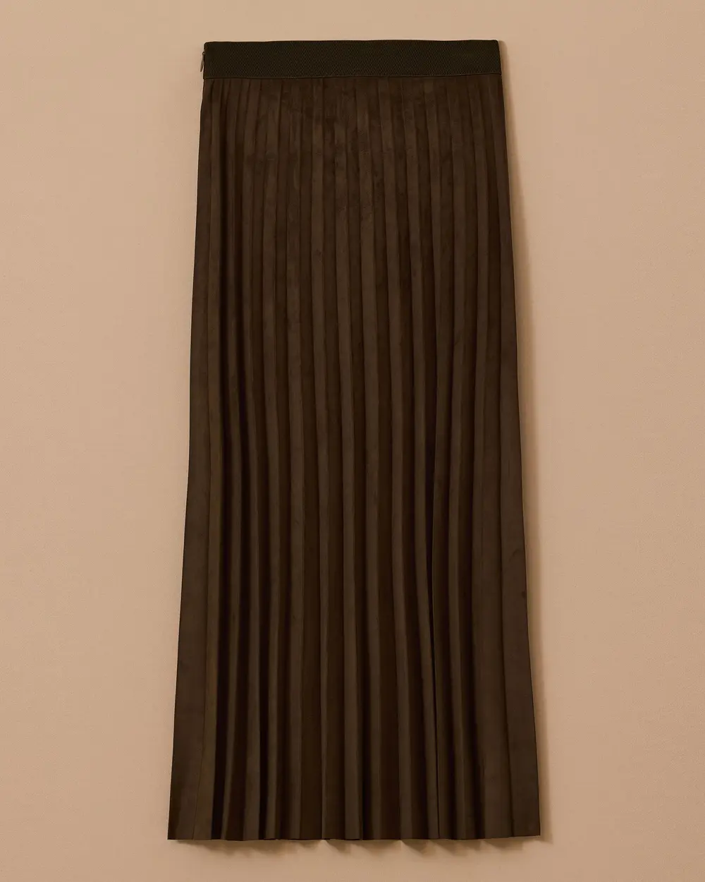 Pleated Suede Skirt