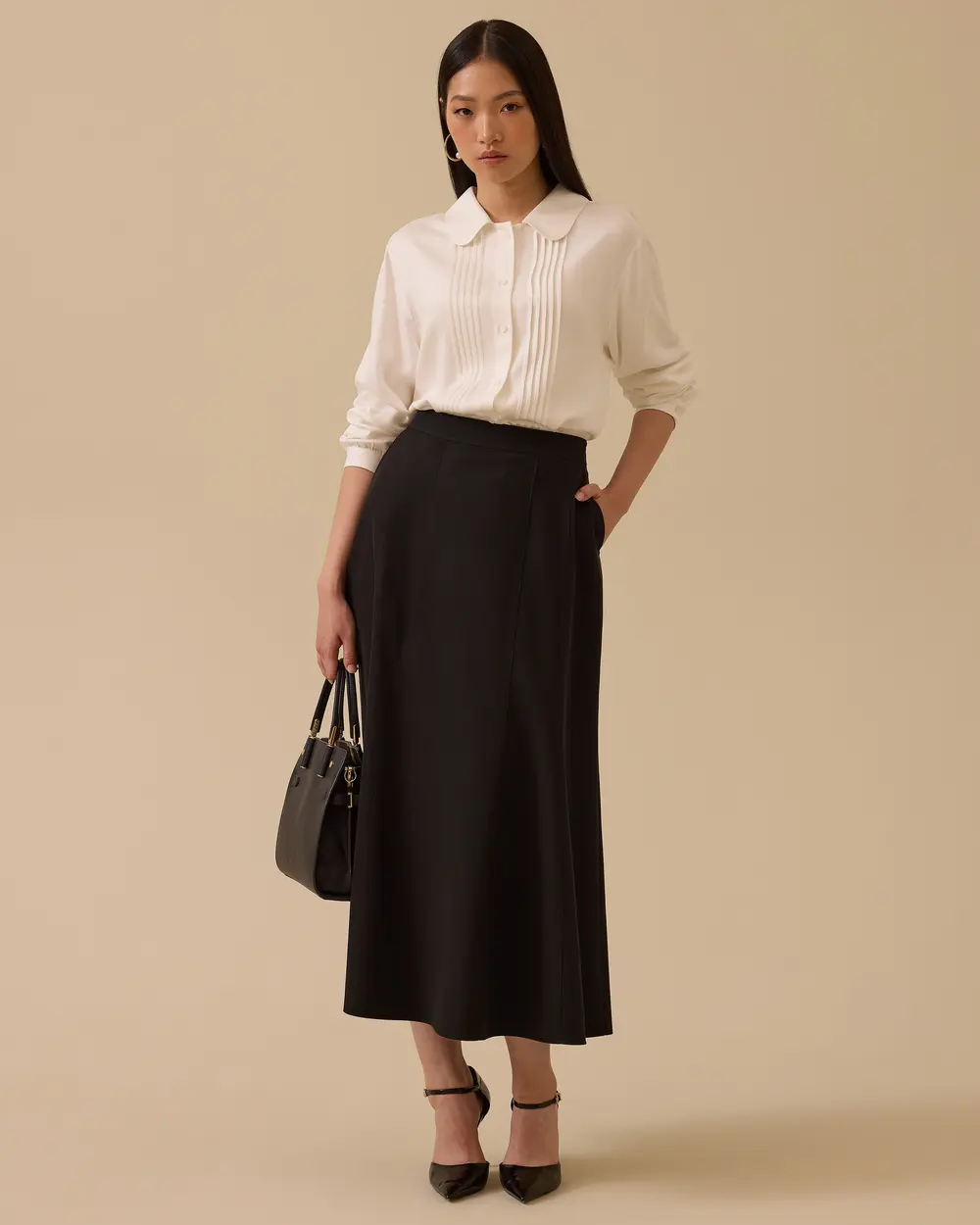 Cepli Midi Kloş Etek