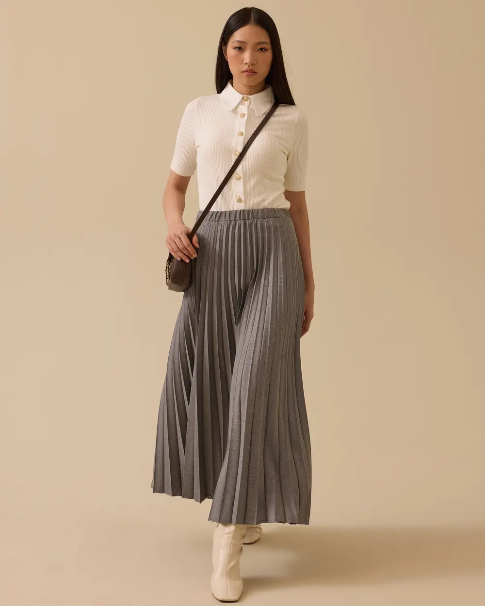 Elastik Bel Pliseli Etek