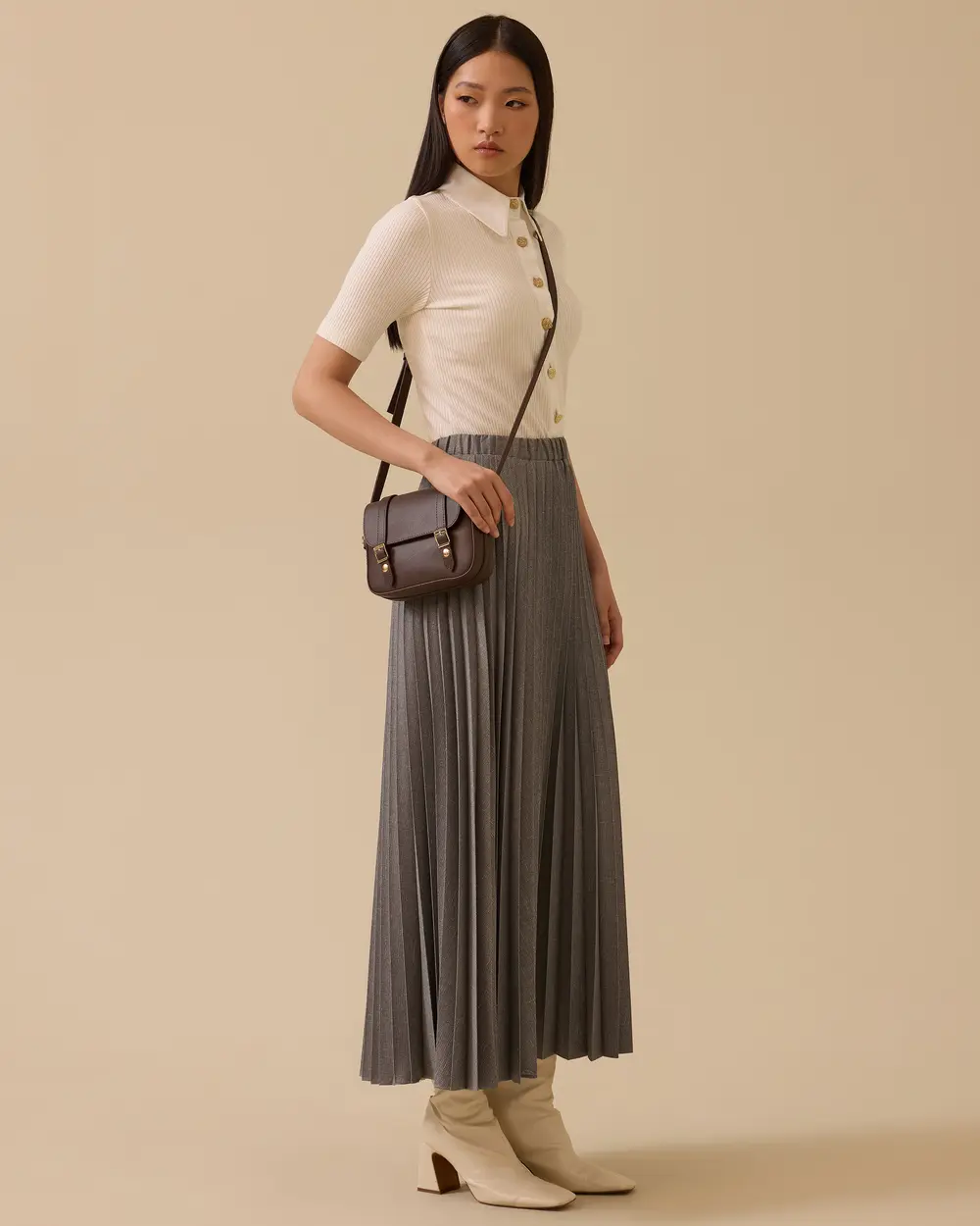 Elastik Bel Pliseli Etek