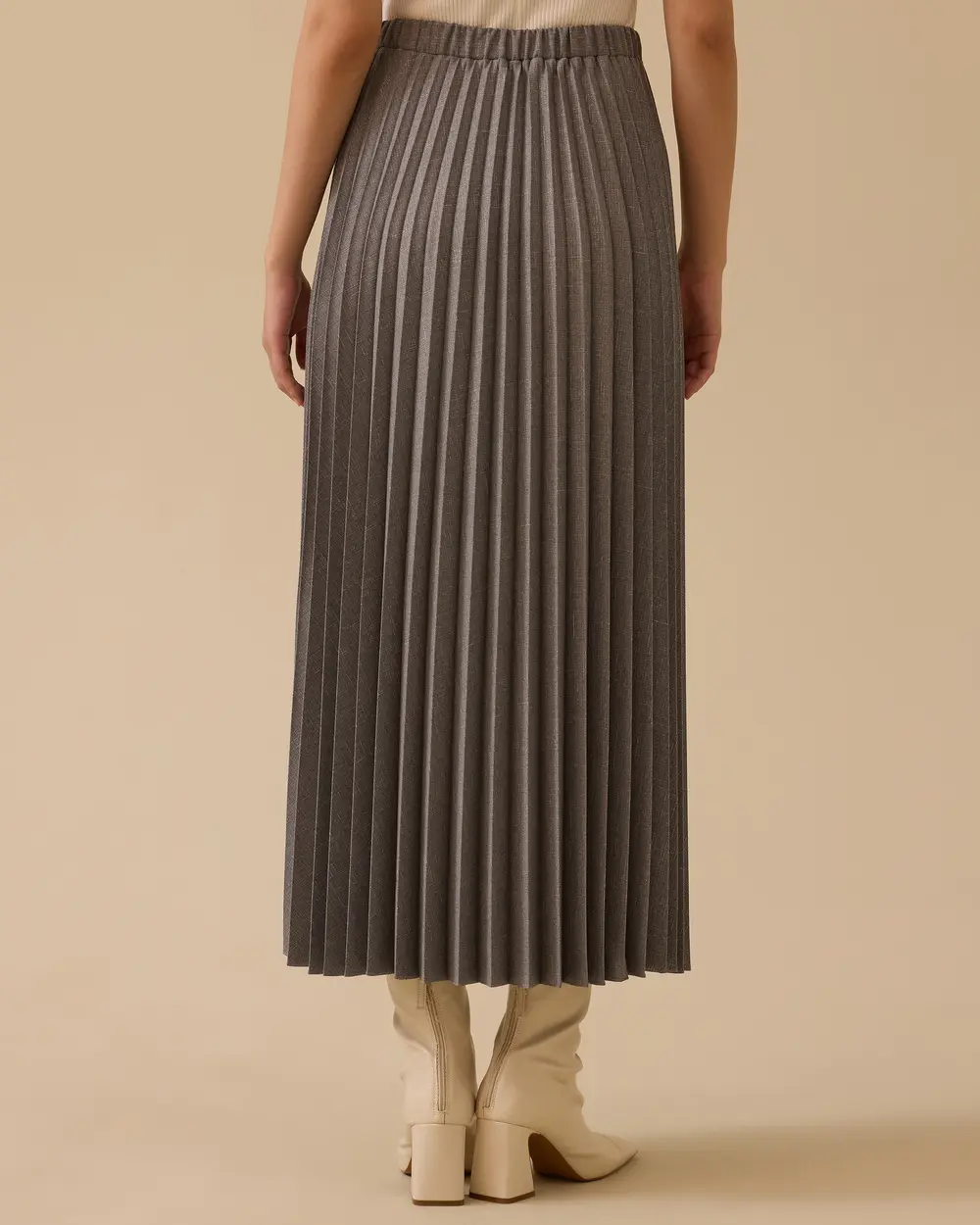 Elastik Bel Pliseli Etek