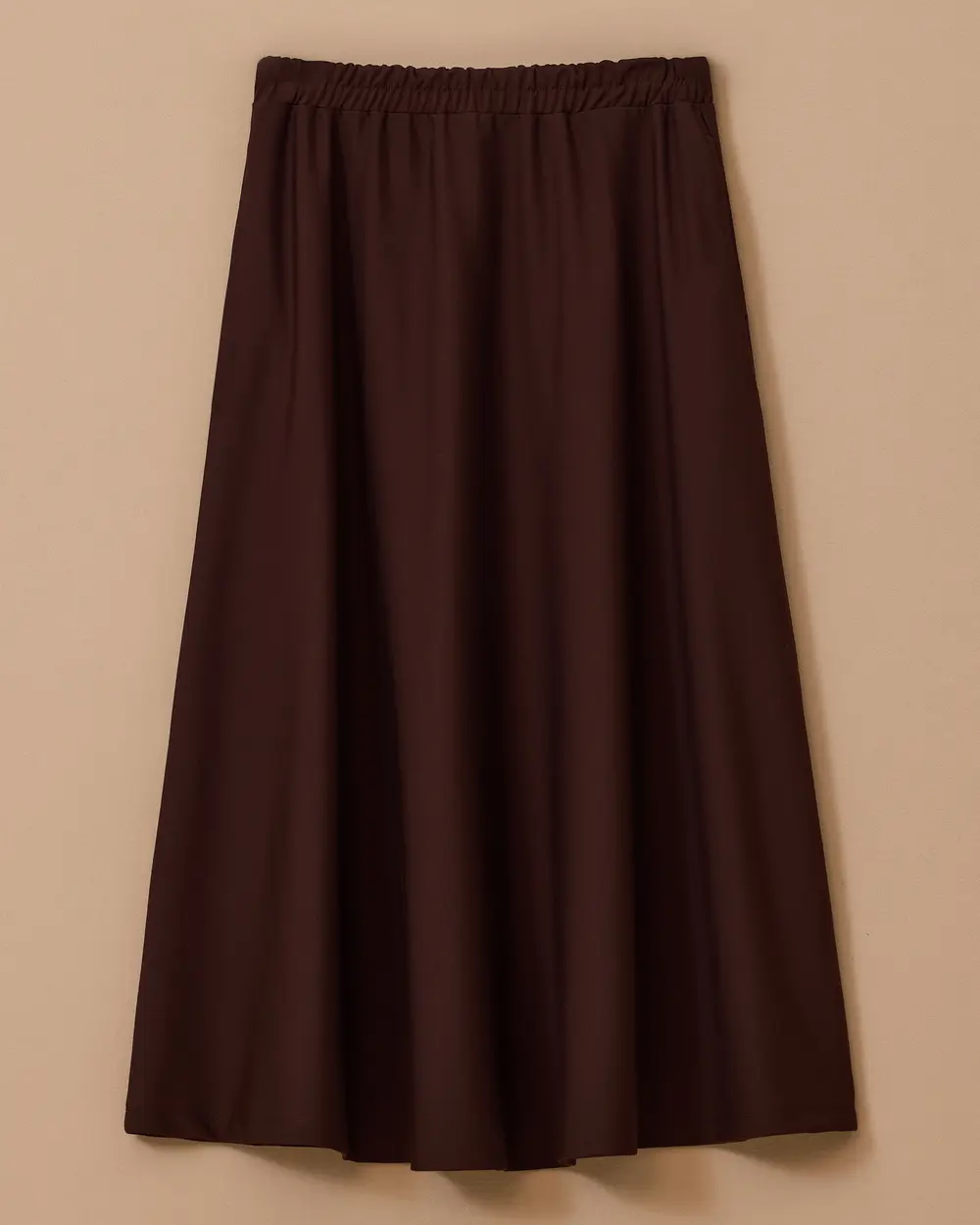 Elastic Waist Flared Skirt