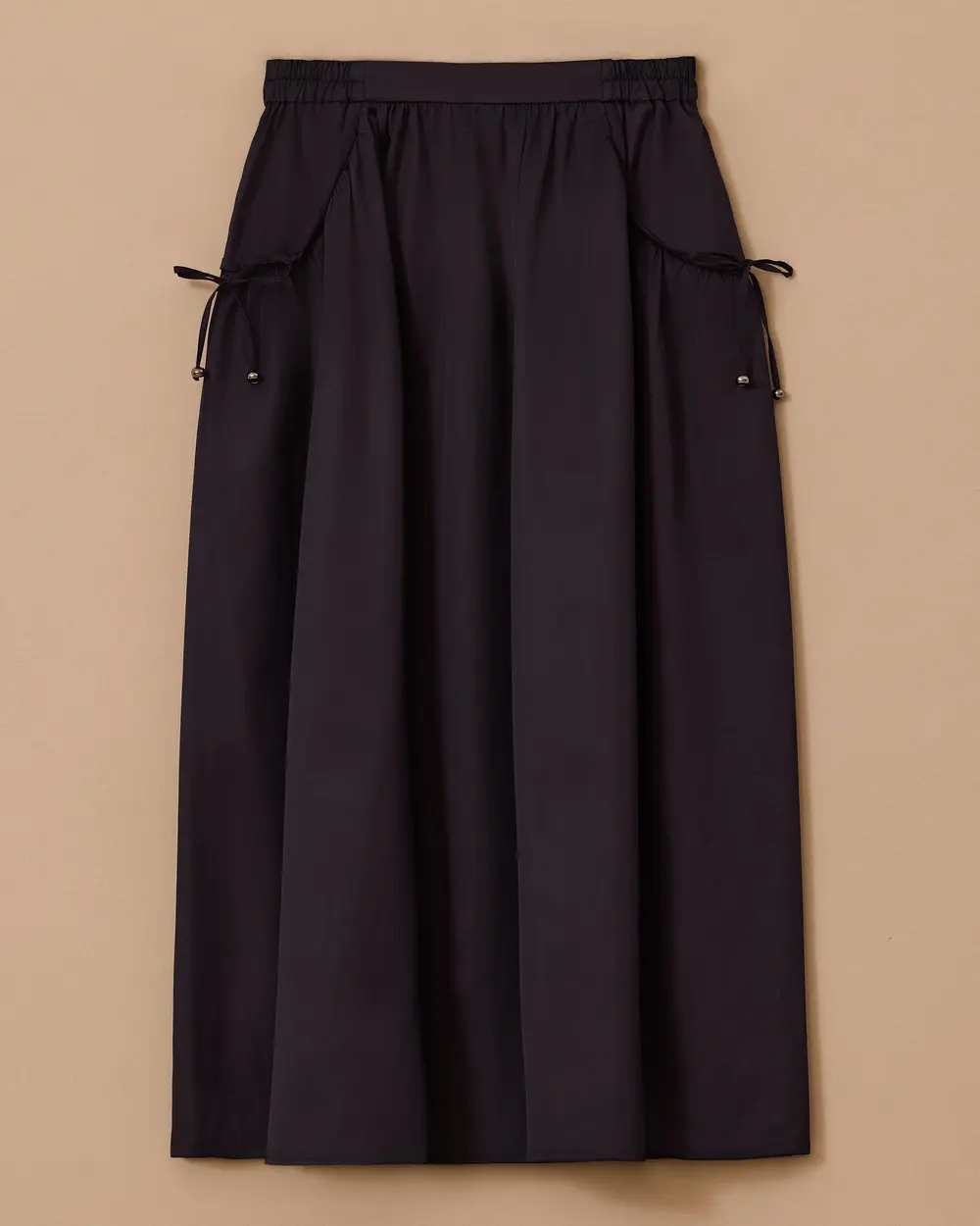 Büzgü Detaylı Midi Etek