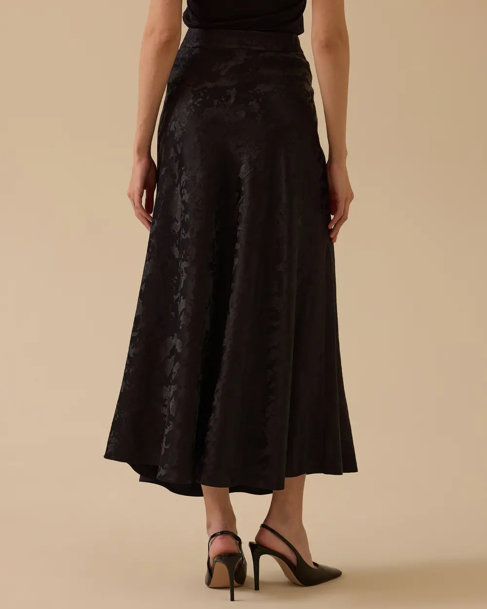 Desenli Midi Jakar Etek