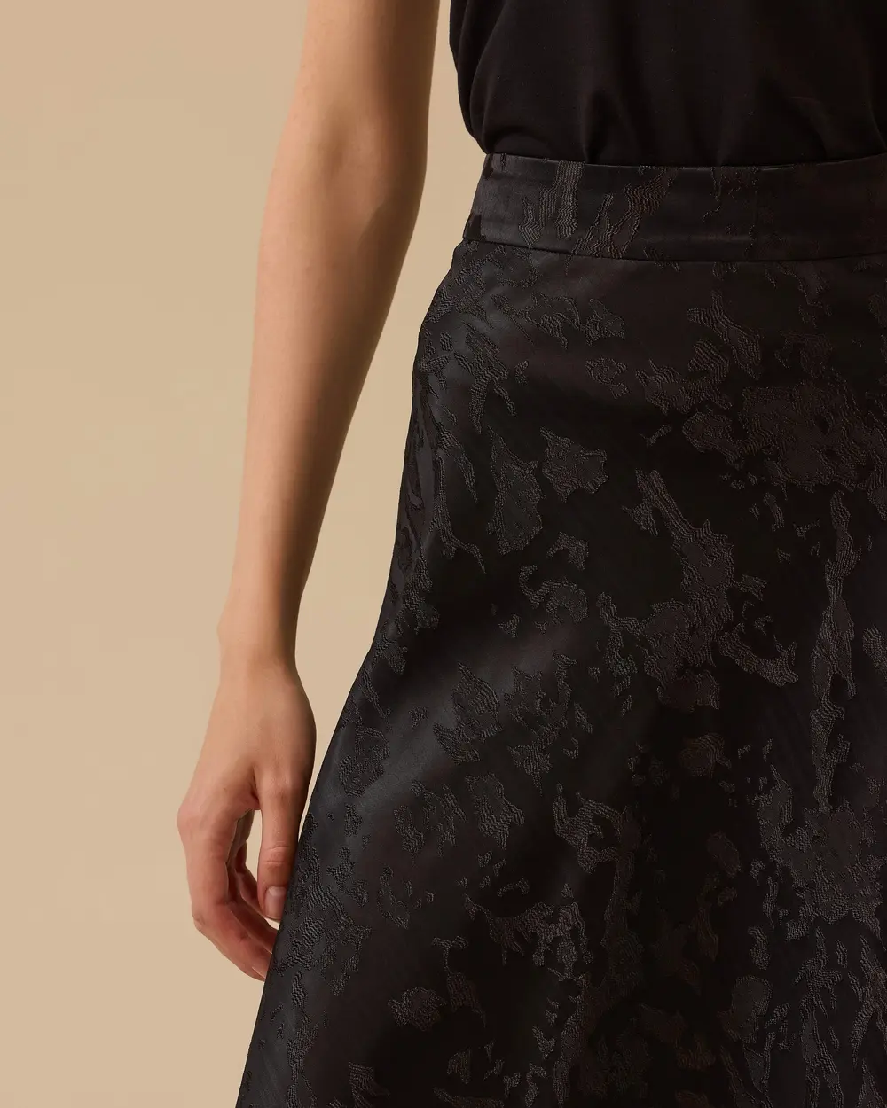 Desenli Midi Jakar Etek