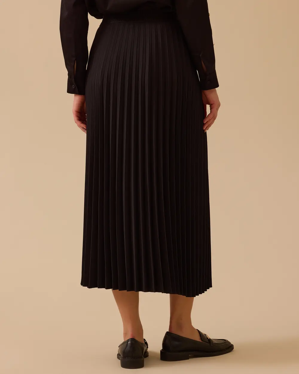 Esnek Bel Pliseli Basic Etek