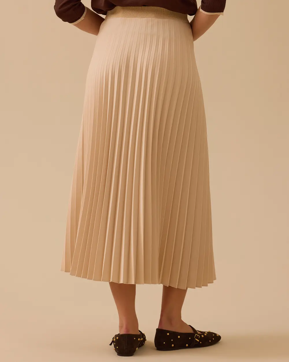 Elastic Waist Pleated Basic Skirt