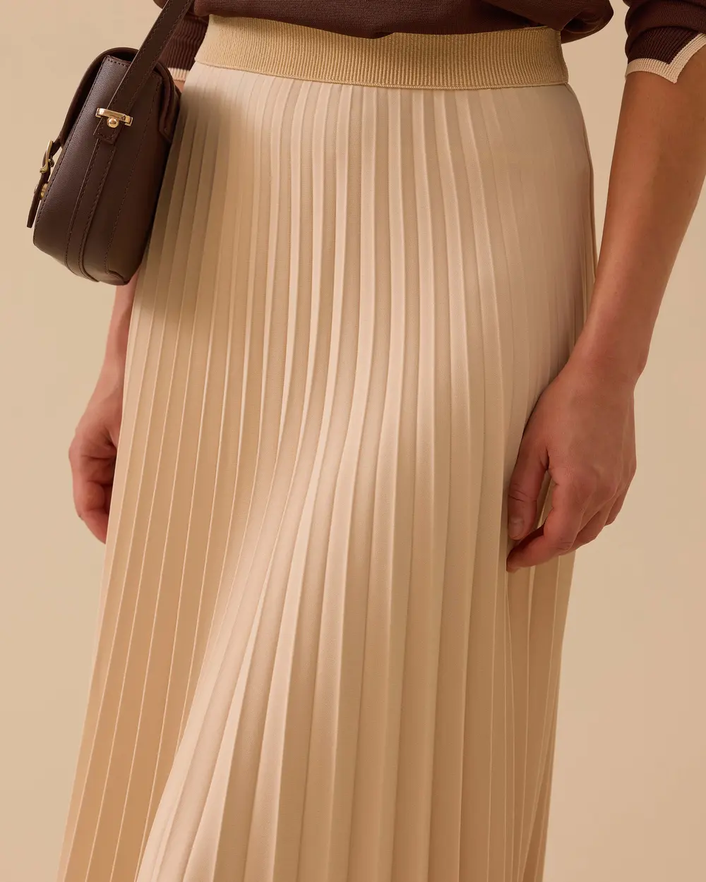 Elastic Waist Pleated Basic Skirt