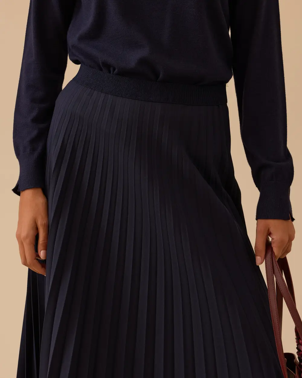 Esnek Bel Pliseli Basic Etek